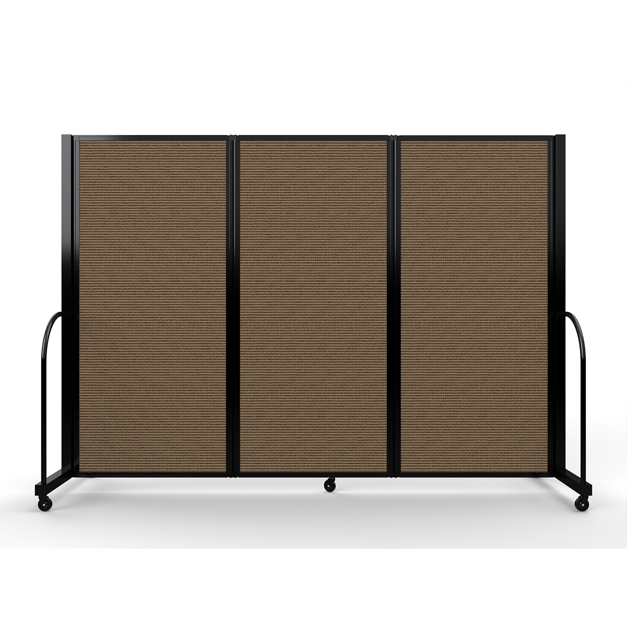Screenflex Full Motion Divider — 6ft. x 8ft. 7in., Black Frame, Walnut, Model# FSH-603-B-DO